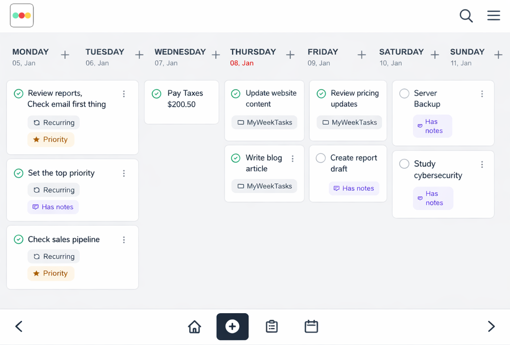 Plan your week with clarity